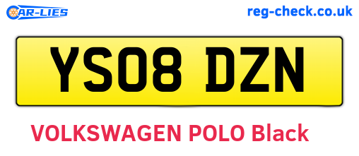 YS08DZN are the vehicle registration plates.