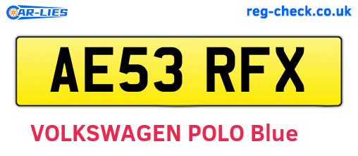 AE53RFX are the vehicle registration plates.