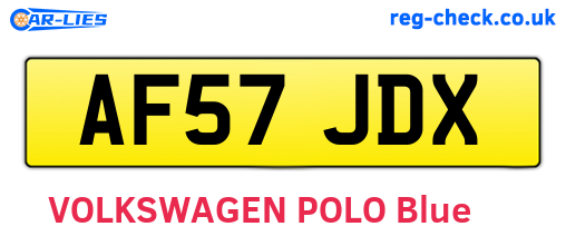 AF57JDX are the vehicle registration plates.