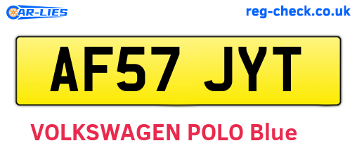 AF57JYT are the vehicle registration plates.