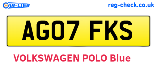 AG07FKS are the vehicle registration plates.