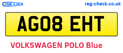 AG08EHT are the vehicle registration plates.