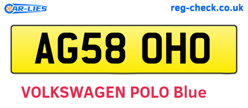 AG58OHO are the vehicle registration plates.
