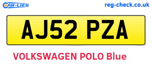 AJ52PZA are the vehicle registration plates.