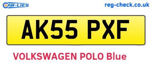 AK55PXF are the vehicle registration plates.