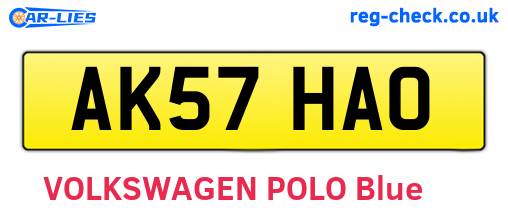 AK57HAO are the vehicle registration plates.