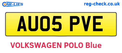AU05PVE are the vehicle registration plates.