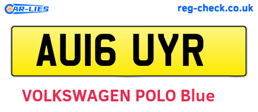 AU16UYR are the vehicle registration plates.
