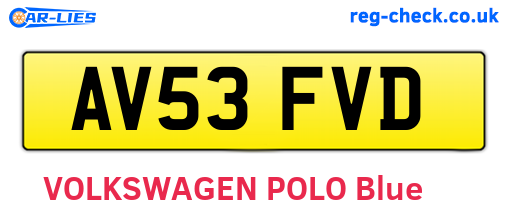 AV53FVD are the vehicle registration plates.