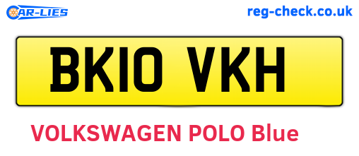 BK10VKH are the vehicle registration plates.