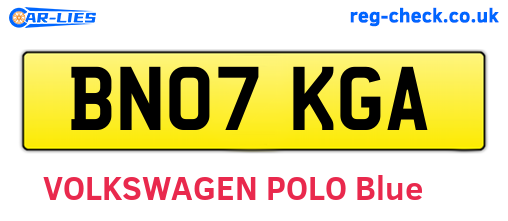 BN07KGA are the vehicle registration plates.