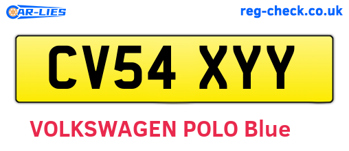 CV54XYY are the vehicle registration plates.
