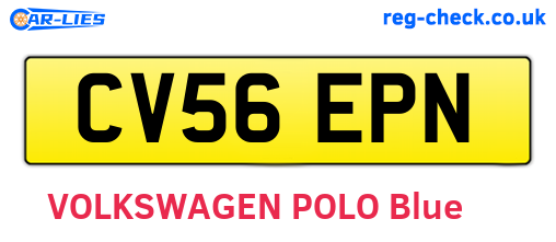 CV56EPN are the vehicle registration plates.
