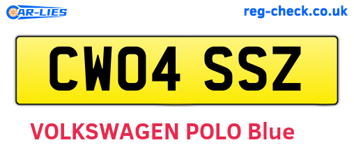 CW04SSZ are the vehicle registration plates.