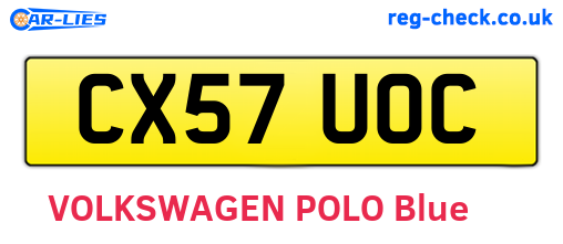 CX57UOC are the vehicle registration plates.