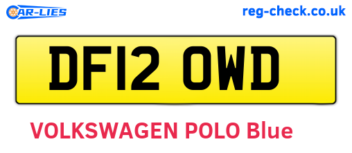 DF12OWD are the vehicle registration plates.