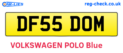 DF55DOM are the vehicle registration plates.