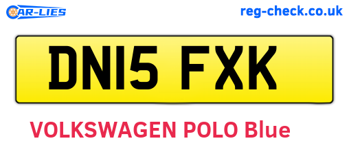 DN15FXK are the vehicle registration plates.