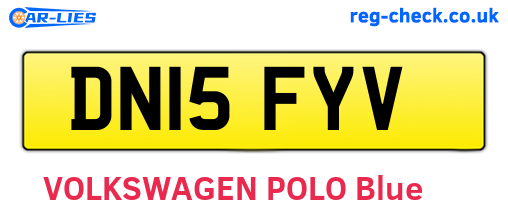 DN15FYV are the vehicle registration plates.