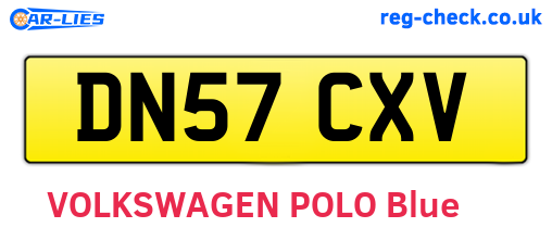 DN57CXV are the vehicle registration plates.