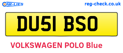 DU51BSO are the vehicle registration plates.
