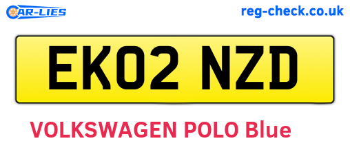 EK02NZD are the vehicle registration plates.