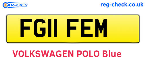 FG11FEM are the vehicle registration plates.