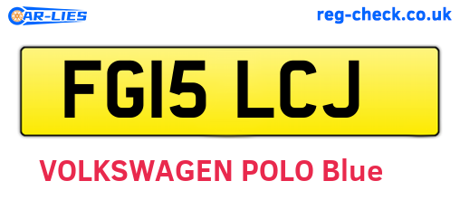 FG15LCJ are the vehicle registration plates.