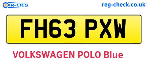 FH63PXW are the vehicle registration plates.