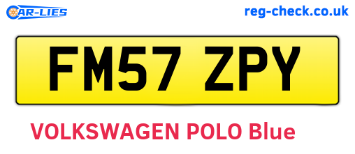 FM57ZPY are the vehicle registration plates.