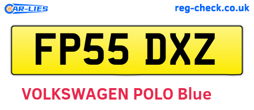 FP55DXZ are the vehicle registration plates.