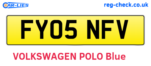 FY05NFV are the vehicle registration plates.