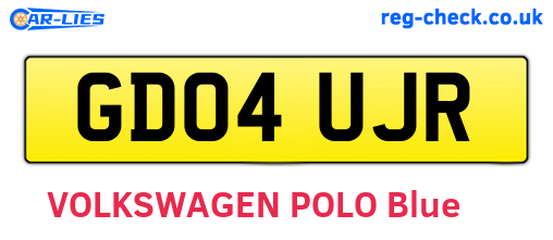 GD04UJR are the vehicle registration plates.
