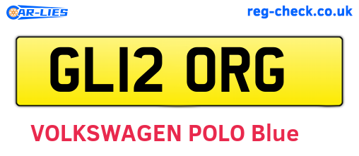 GL12ORG are the vehicle registration plates.