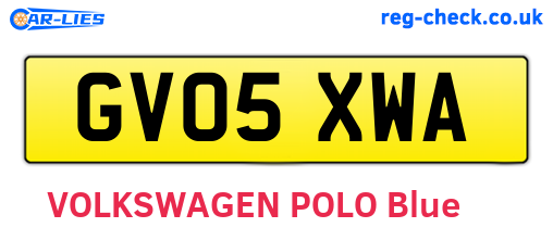 GV05XWA are the vehicle registration plates.