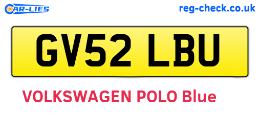 GV52LBU are the vehicle registration plates.