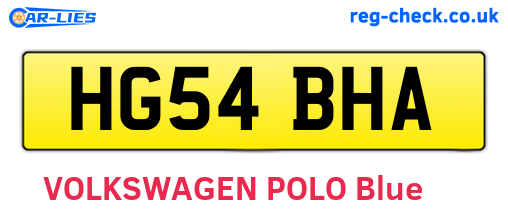 HG54BHA are the vehicle registration plates.