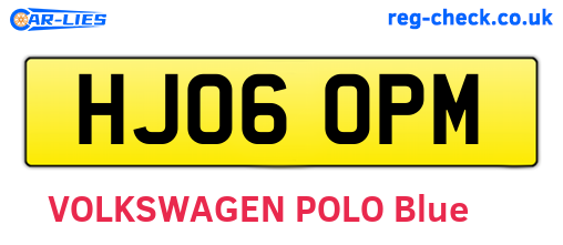 HJ06OPM are the vehicle registration plates.