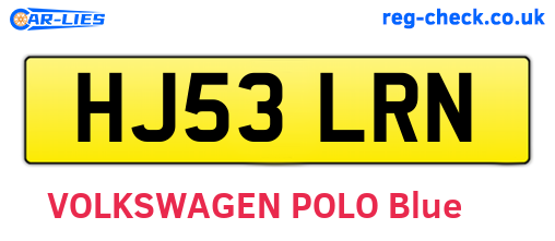 HJ53LRN are the vehicle registration plates.