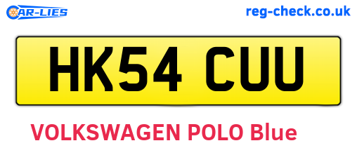 HK54CUU are the vehicle registration plates.