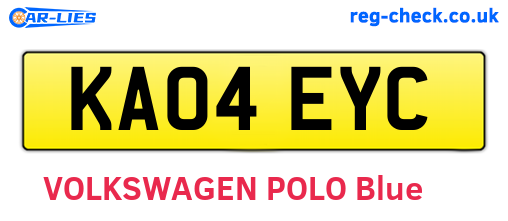 KA04EYC are the vehicle registration plates.