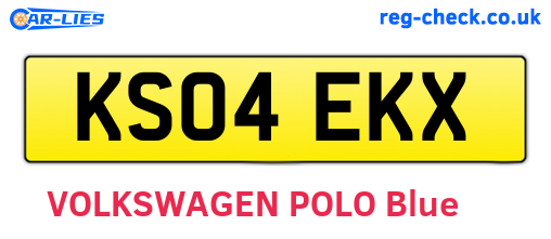 KS04EKX are the vehicle registration plates.