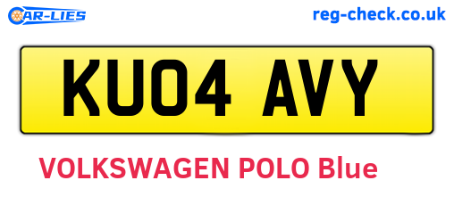 KU04AVY are the vehicle registration plates.