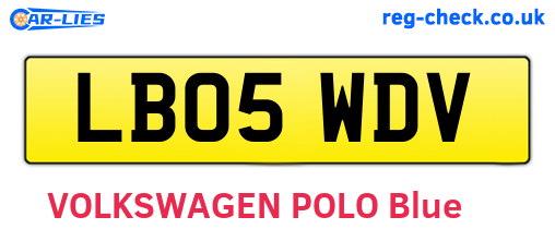 LB05WDV are the vehicle registration plates.