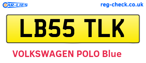 LB55TLK are the vehicle registration plates.