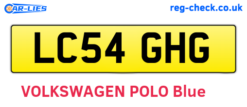 LC54GHG are the vehicle registration plates.