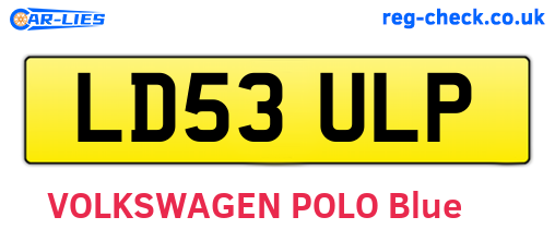 LD53ULP are the vehicle registration plates.