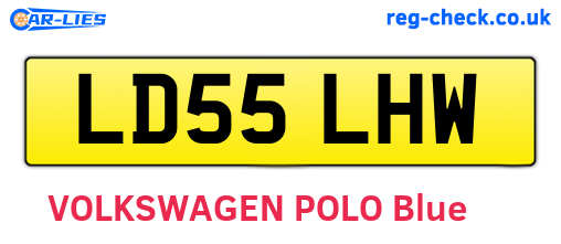 LD55LHW are the vehicle registration plates.