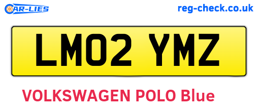 LM02YMZ are the vehicle registration plates.