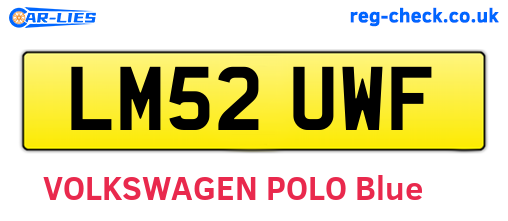 LM52UWF are the vehicle registration plates.